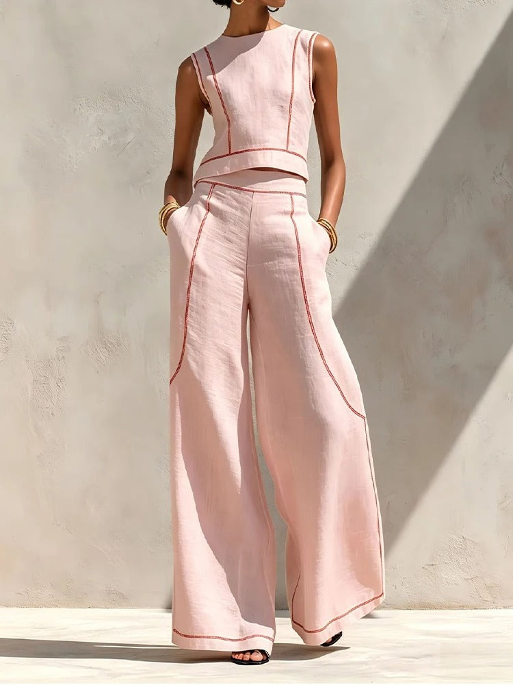 Maya | Two-Piece Set with Wide-Leg Palazzo Pants