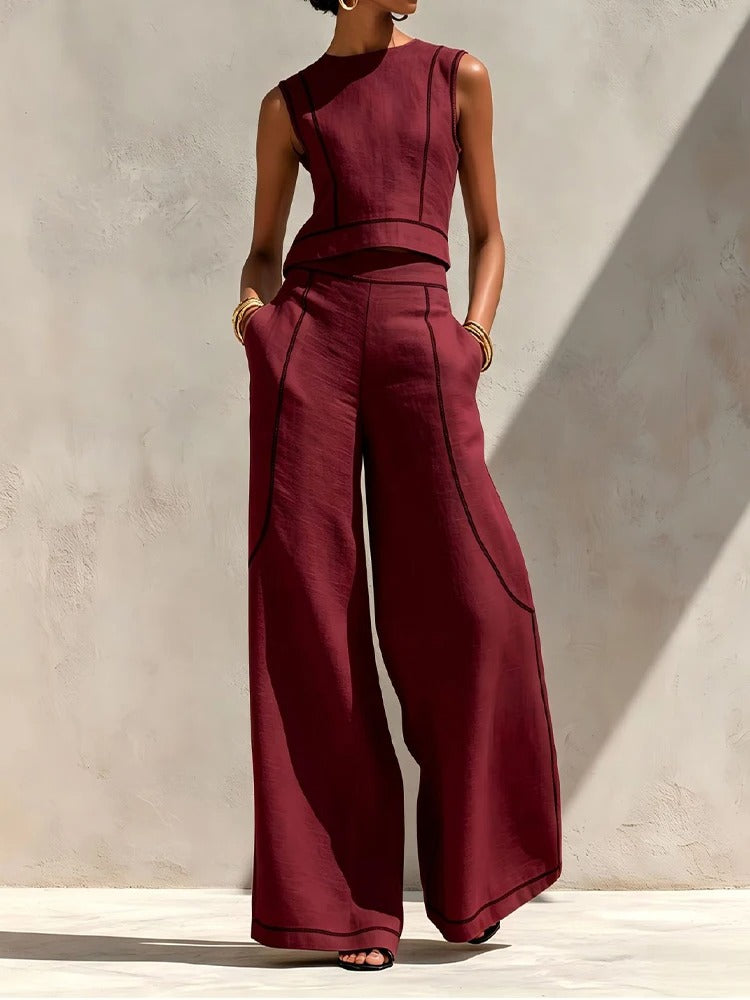 Maya | Two-Piece Set with Wide-Leg Palazzo Pants
