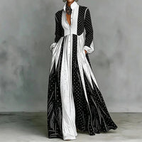 Serafina Vestito Maxi Bicolor a Pois