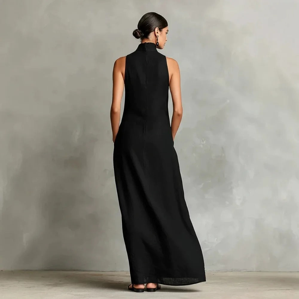 Naomi | Sleeveless Maxi Dress, High-Neck