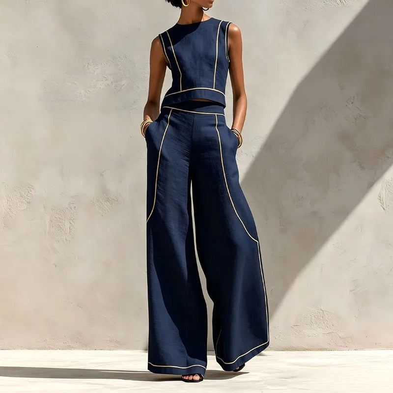 Maya | Two-Piece Set with Wide-Leg Palazzo Pants