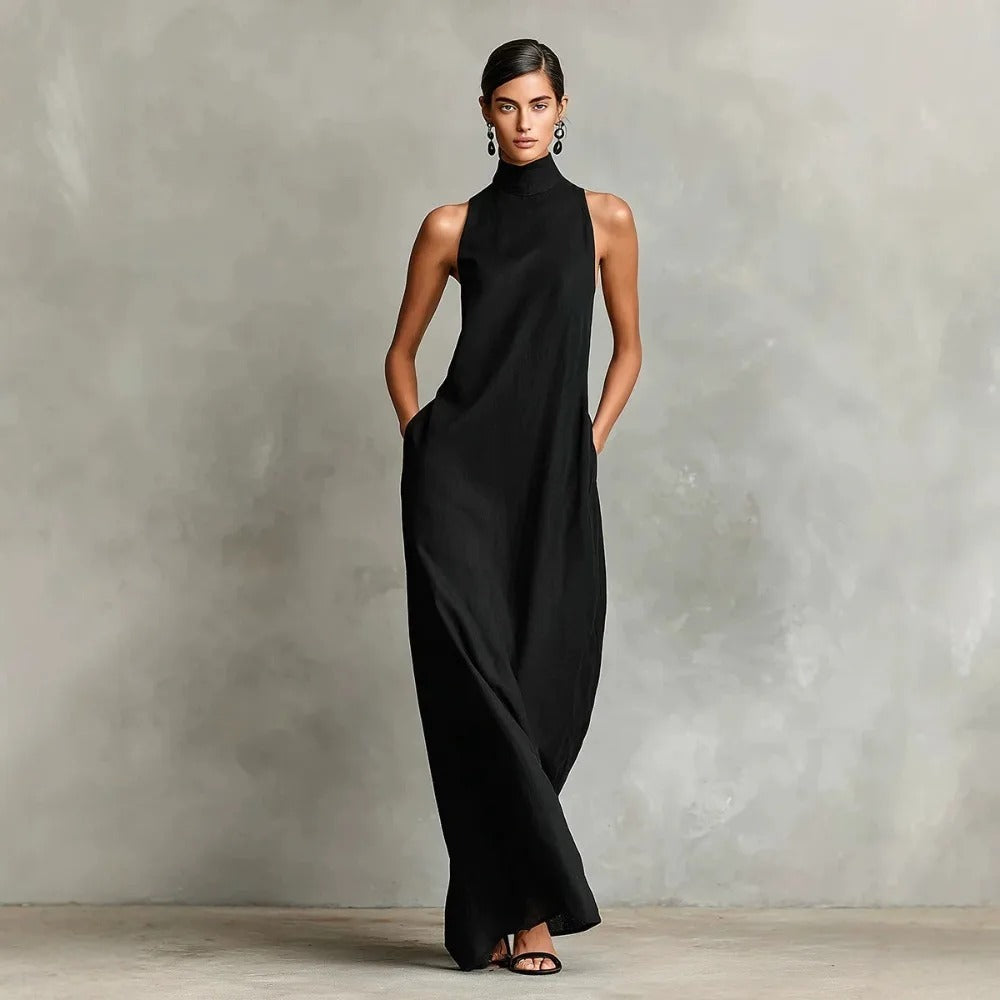 Naomi | Sleeveless Maxi Dress, High-Neck