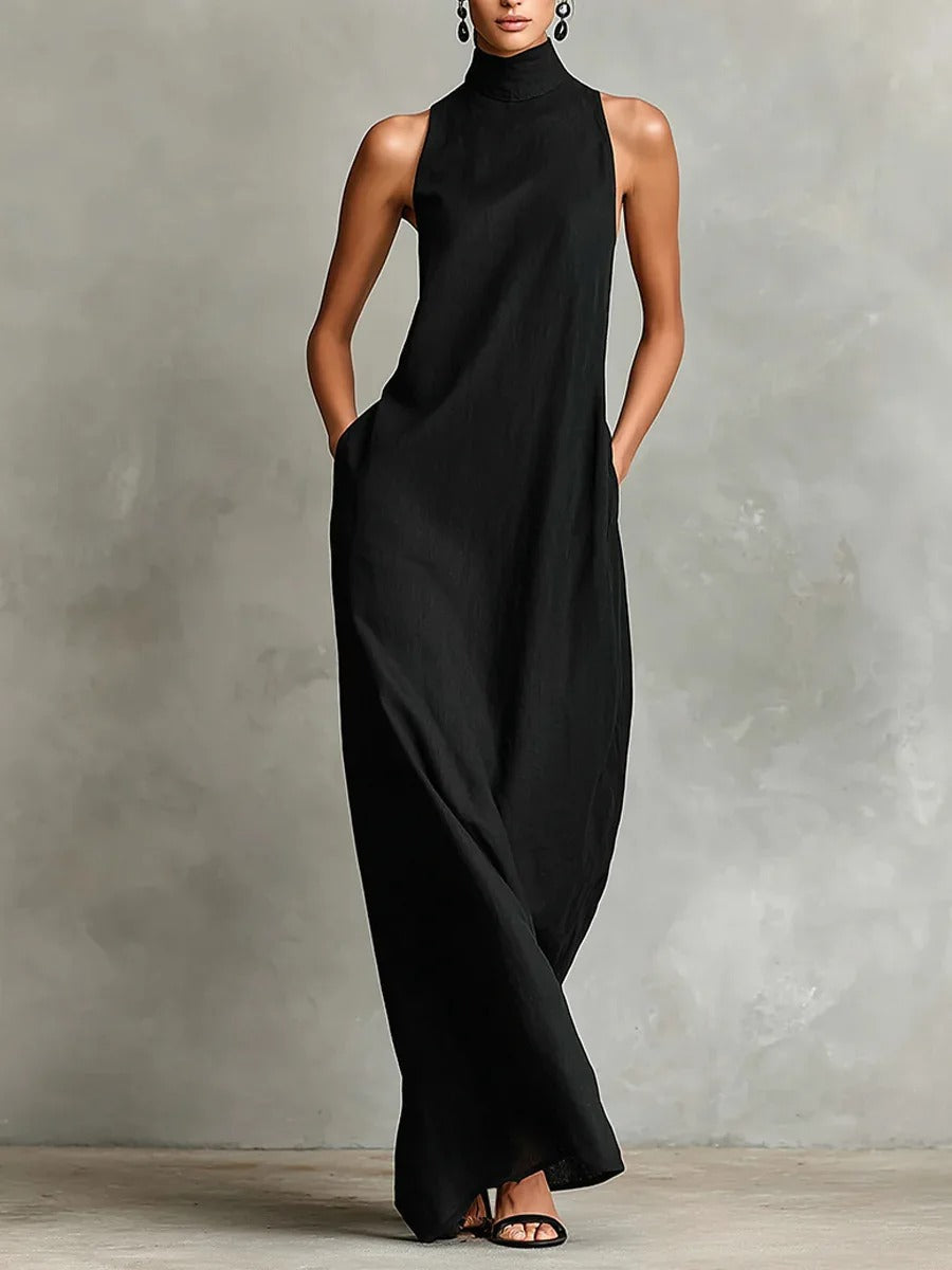 Naomi | Sleeveless Maxi Dress, High-Neck