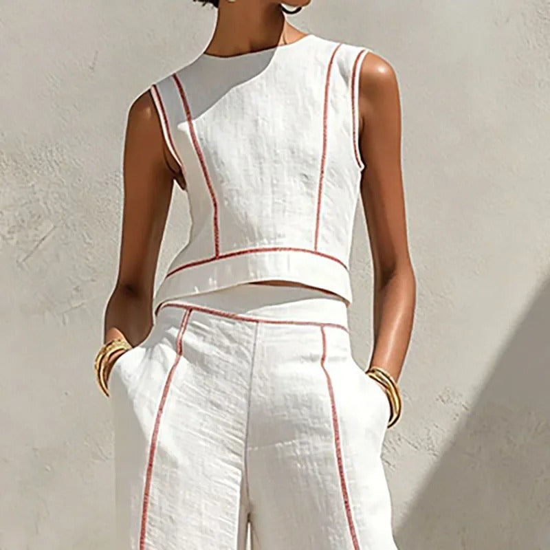 Maya | Two-Piece Set with Wide-Leg Palazzo Pants