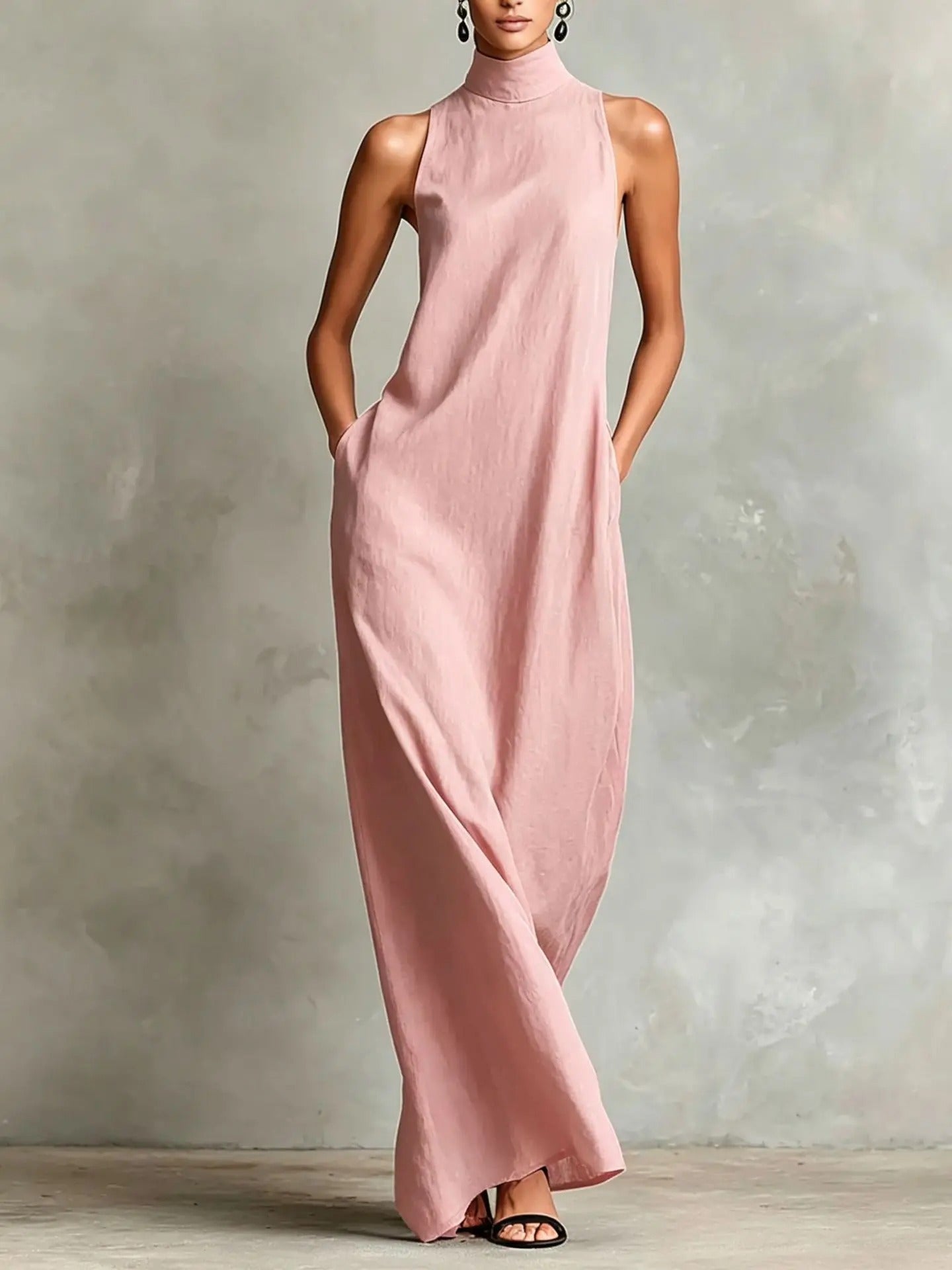 Naomi | Sleeveless Maxi Dress, High-Neck