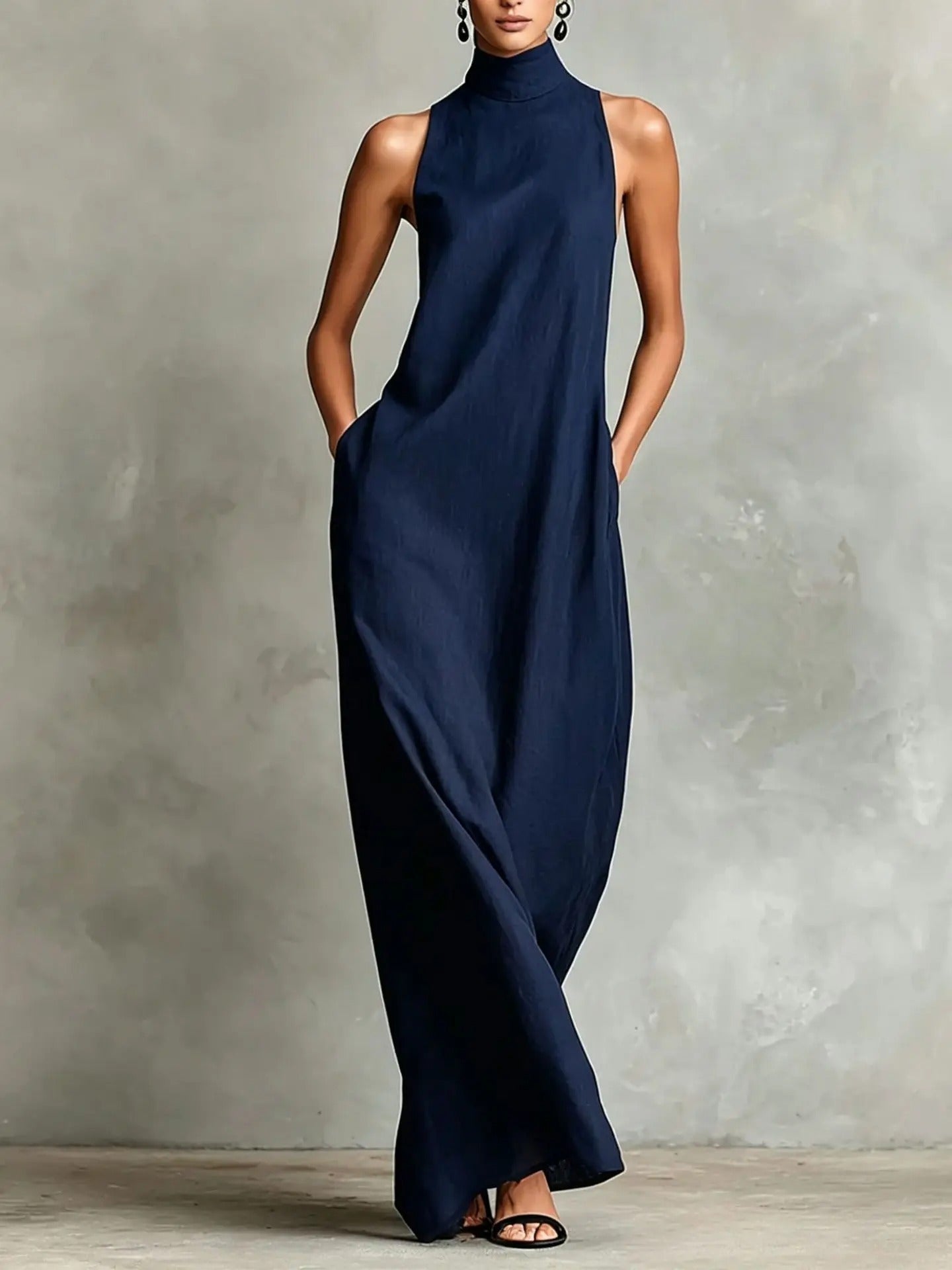 Naomi | Sleeveless Maxi Dress, High-Neck