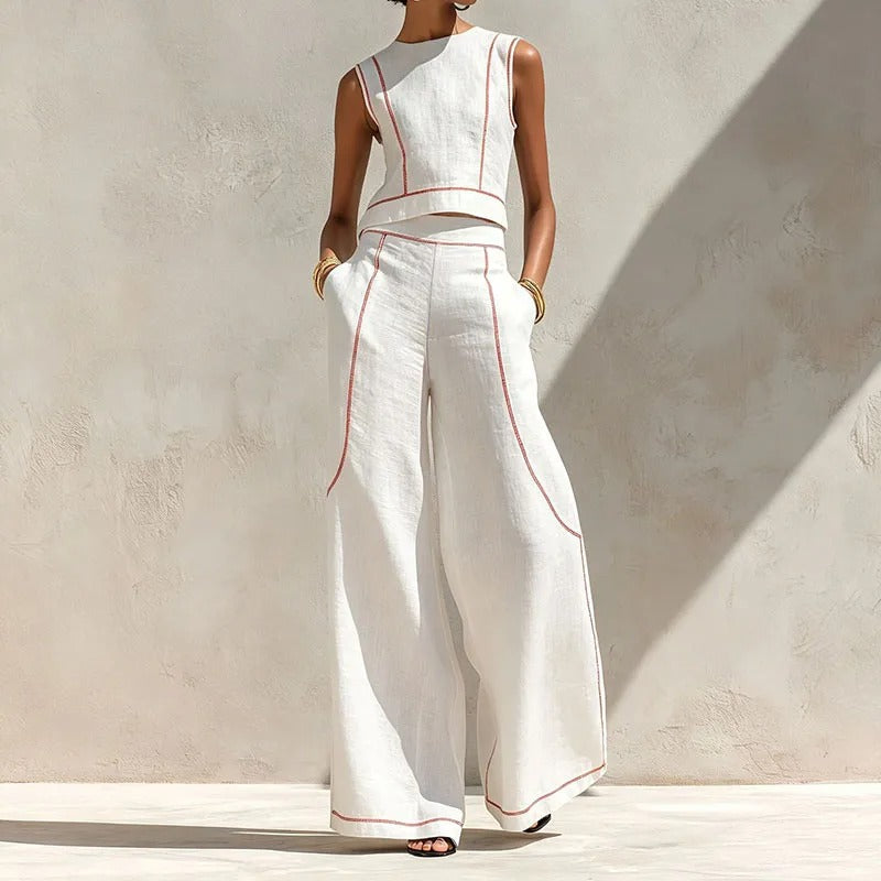 Maya | Two-Piece Set with Wide-Leg Palazzo Pants