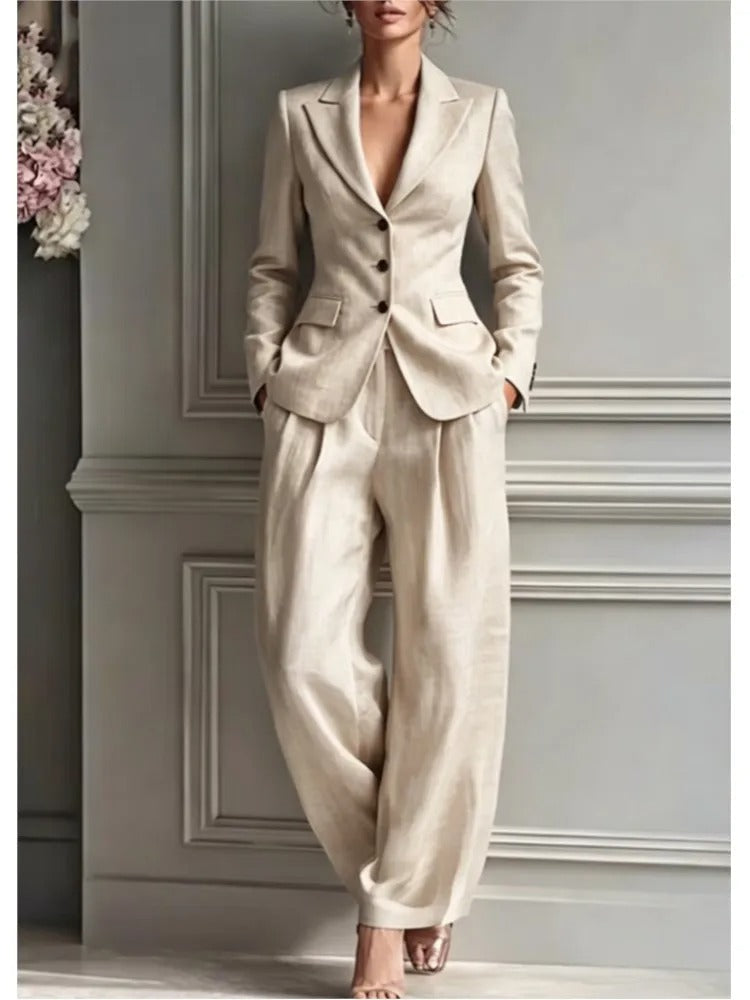 Aisha | Tailored Two-Piece Suit, Wide-Leg Pants