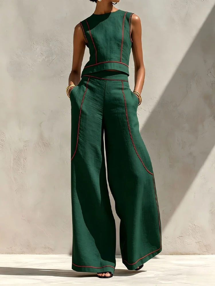 Maya | Two-Piece Set with Wide-Leg Palazzo Pants