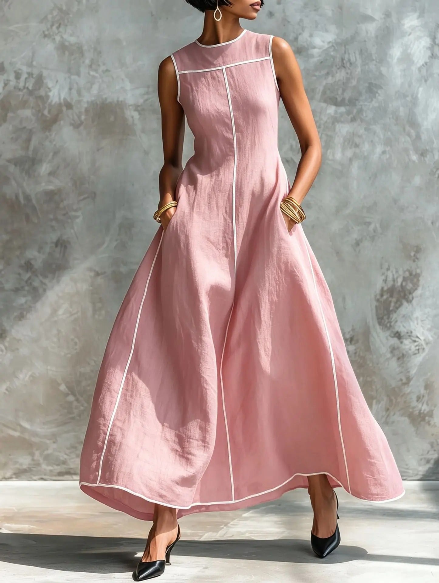 Harper | Maxi Dress with Contrast Trim