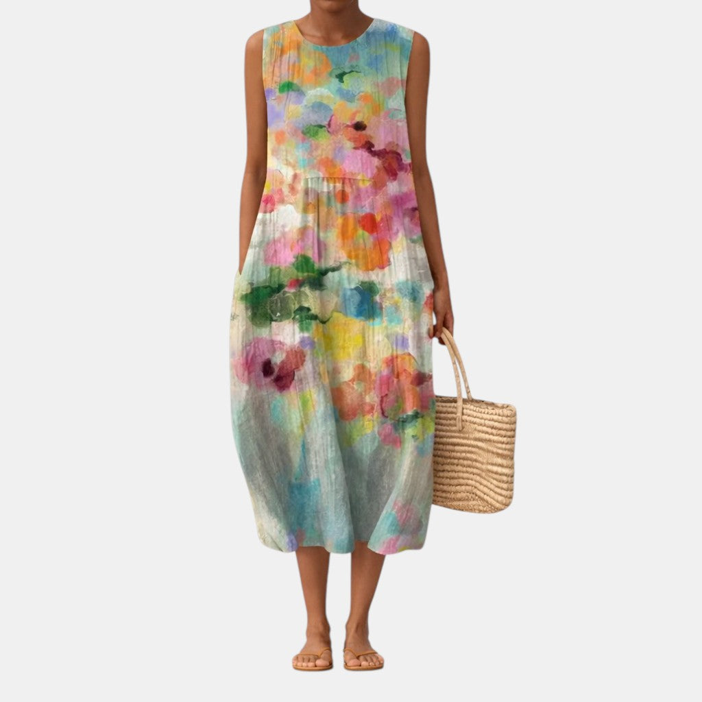 Carla™ | Vestito Midi Multicolore Elegante