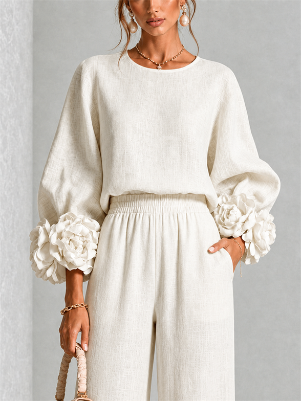 Carys | Set Due Pezzi con Cuffie Floreali