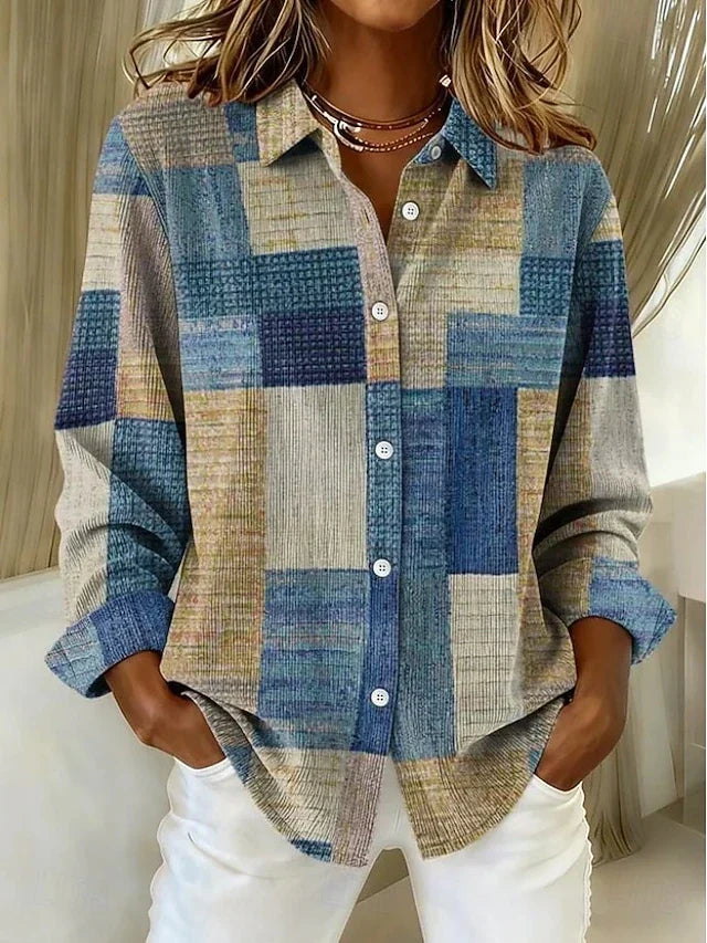 Merritt™ | Blusa Vintage Patchwork con Bottoni Frontali